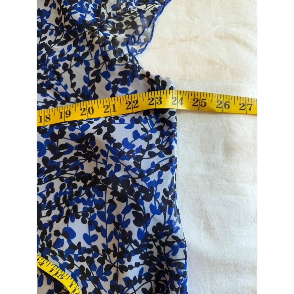 Cato Woman Blue Black Leaf Print Chiffon Blouse and Maxi Skirt Set 26/28W Plus - Picture 5 of 14